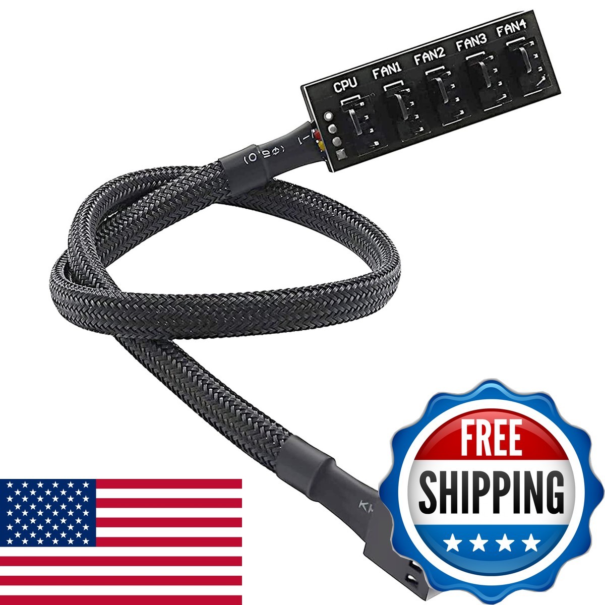 ThreeBulls PWM Fan Hub 1 to 5 Way Splitter 15.7 Inch for PC Computer Cooler Fans