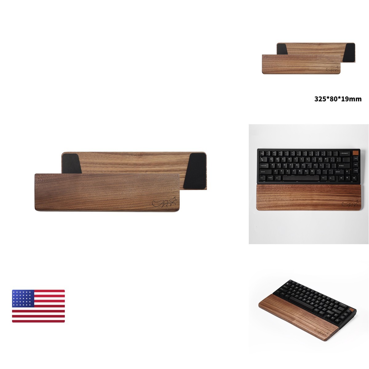 Wooden Wrist Rest for 75% Keyboards 12.8" Compact Mechanical Keyboard