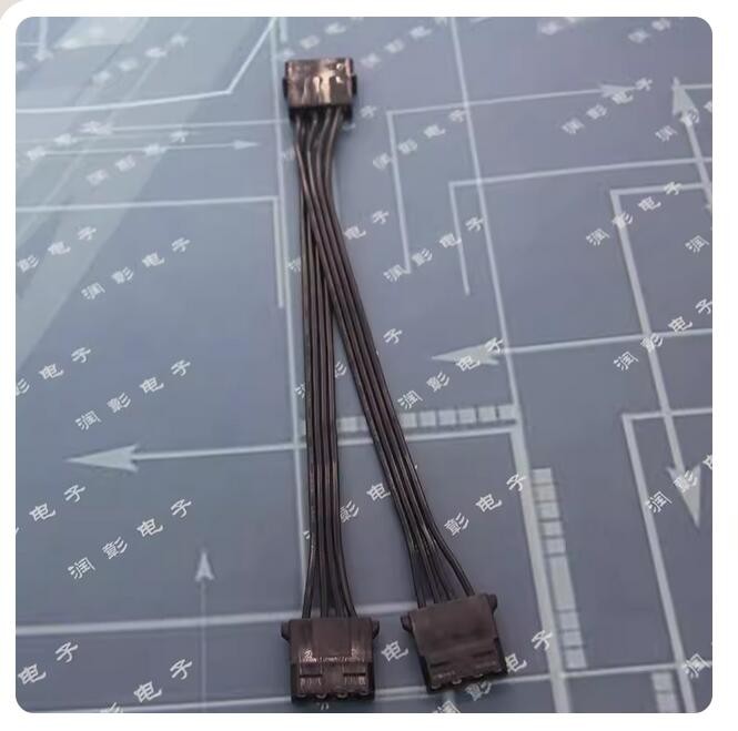 D-port One In Two Wire Large 4P Cable Black 18AWG Parallel IDE Power Supply Line