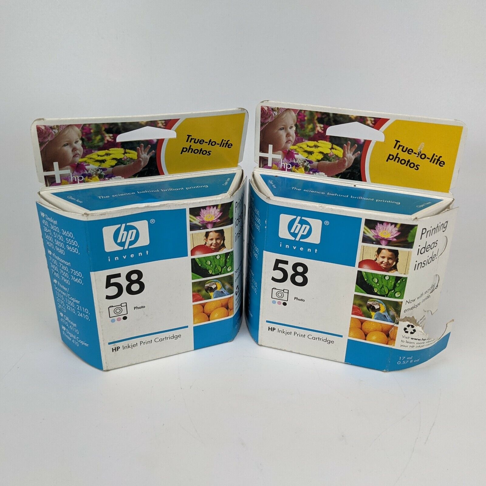 HP 58 Photo Ink Cartridge LOT OF 2 - new sealed EXP MAY 2006
