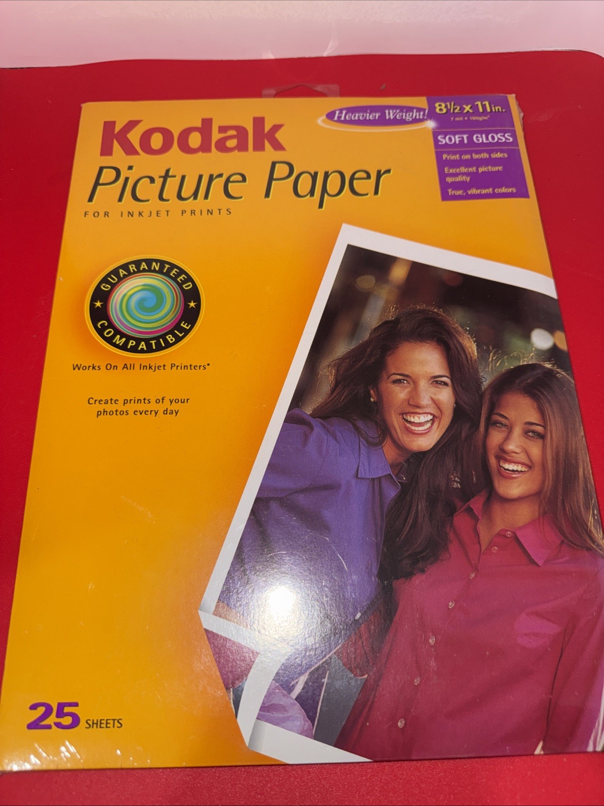 Kodak 8.5”x 11”  Picture Paper For Inkjet Printers Soft Gloss 25 Sheets New