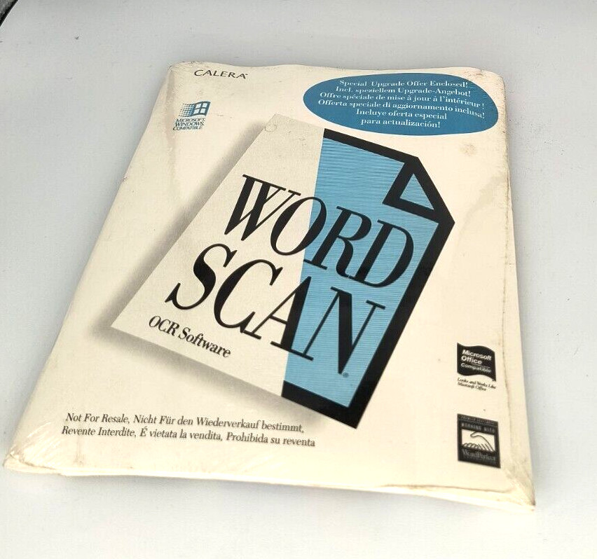 VINTAGE NEW SEALED 1994 CALERA WORDSCAN OCR SOFTWARE FOR WINDOWS RM4-SW1