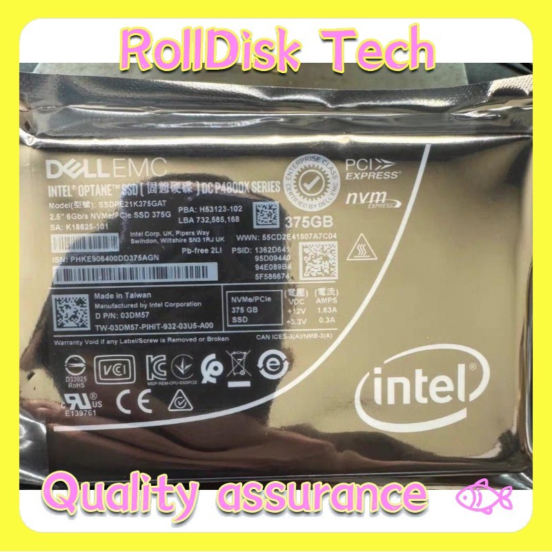 New DELL Optane P4800x 375GB SSD U.2 NVME PCIE SSDPE21K375GAT Solid State Drives