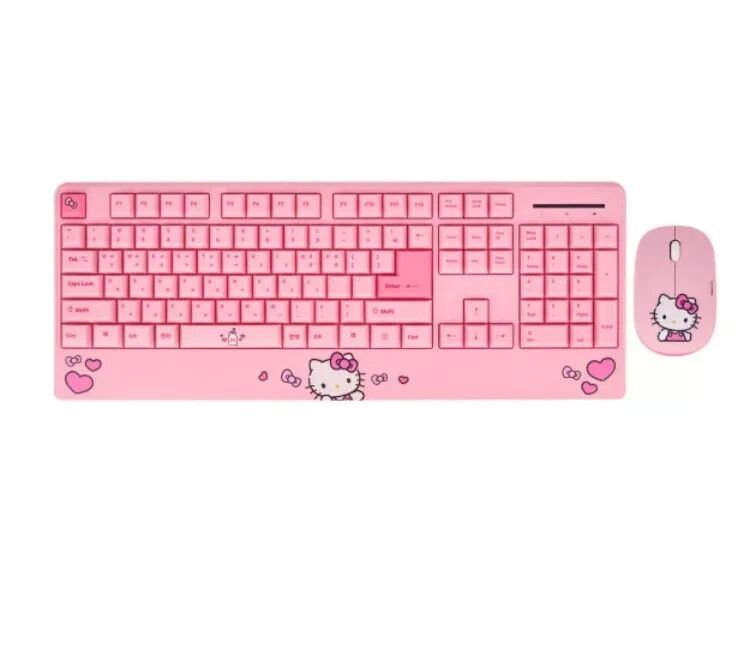 Sanrio Hello Kitty Kuromi My Melody Palm-Rest Wireless Keyboard & Mouse /Express