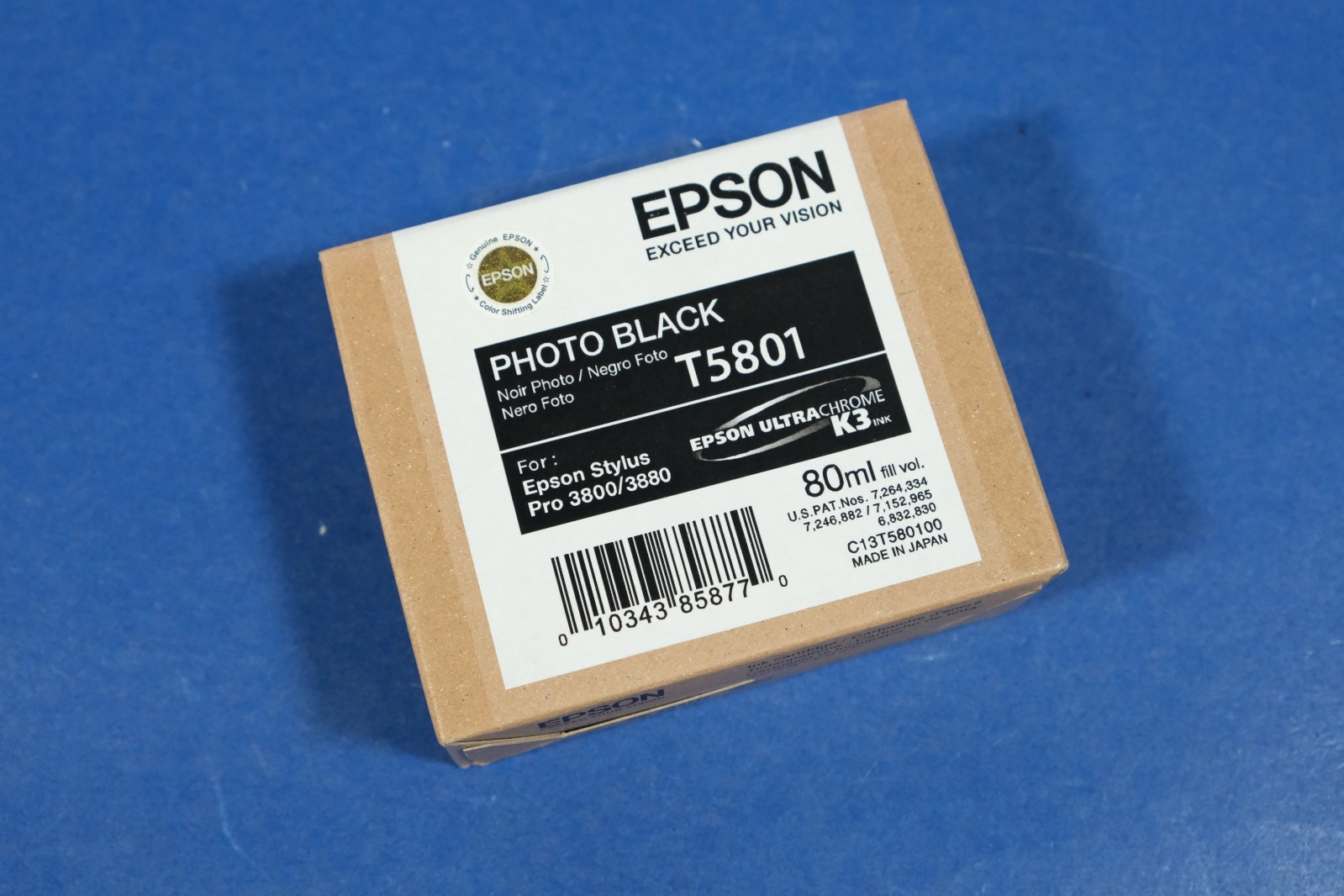Genuine Epson Photo Black T5801 Ink For Stylus Pro 3800/3880 Exp. 06/2013 NOS