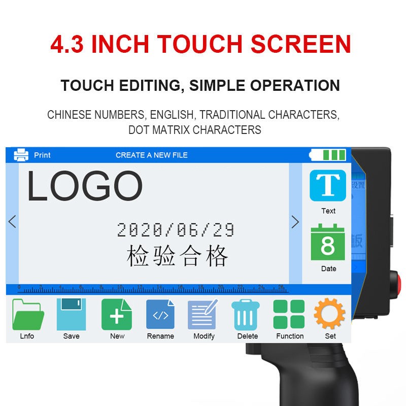 Handheld Inkjet Printer 50mm Date Code Expiry Date Coder for Corrugated Box