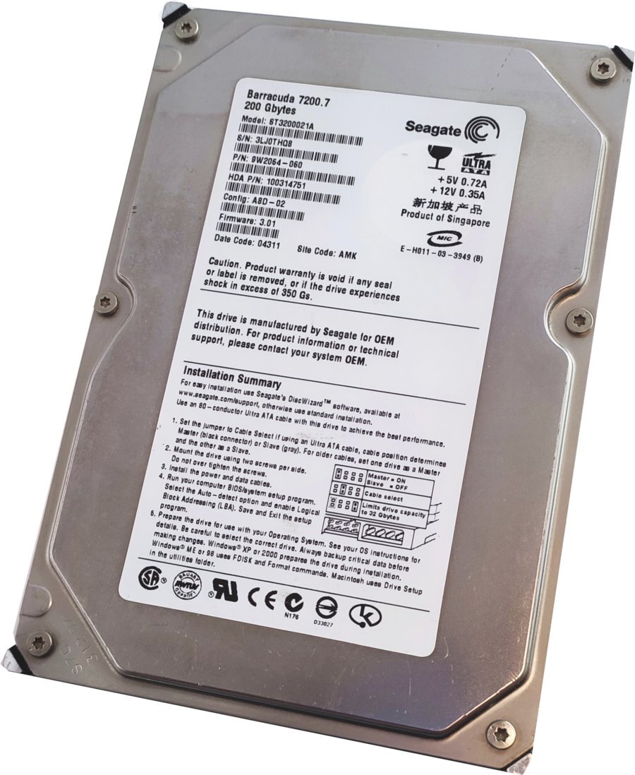 Seagate Barracuda 7200.7 ST3200021A 200 GB