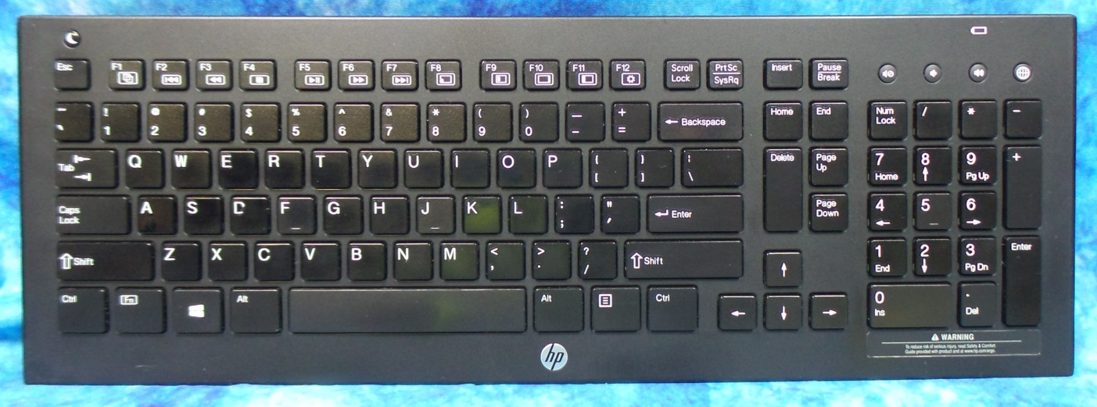 HP SK-2060 Wireless Keyboard QWERTY Black Super Slim Cordless - No Receiver