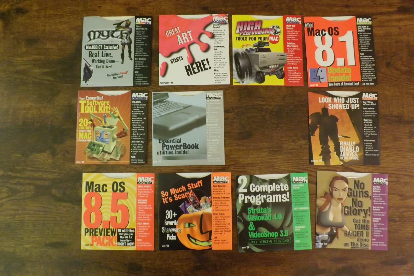 Vintage Mac Addict Magazine Discs (Set of 11) from 1998