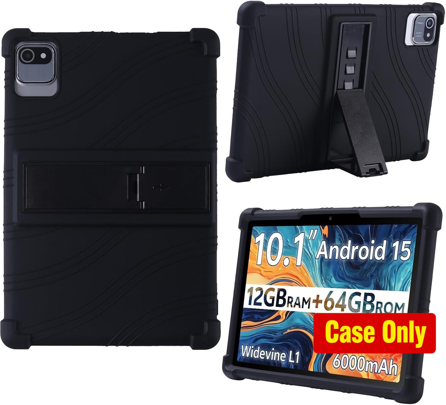 Case for 10.1 inch Android Tablet, Soft Cover with Adjustable Stand