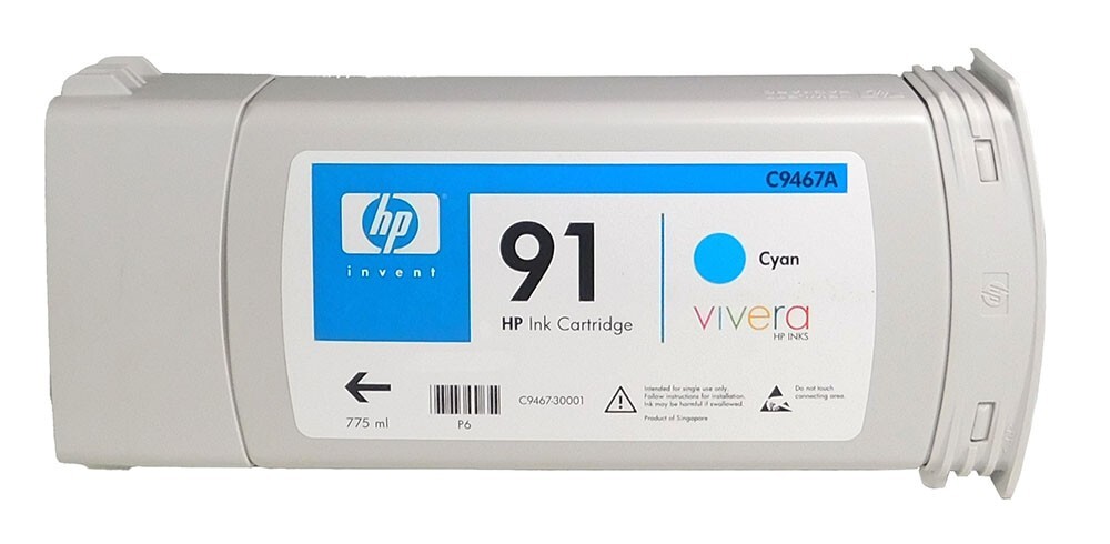 HP 91/C9467A Cyan DesignJet Ink Cartridge for Z6100