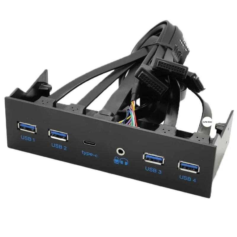 USB 3.1 TYPE-C 5.25Inch Chassis Front Bar Panel USB Hub 19PIN to C port 5Gbps