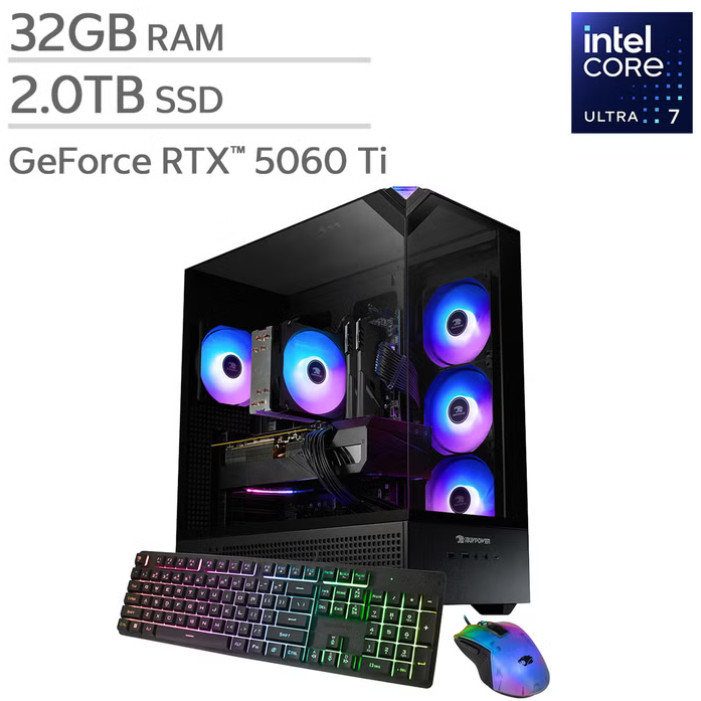 iBUYPOWER PC Intel Ultra 7 265F CPU NVIDIA RTX 5070 32GB DDR5 2TB SSD EBI7N56T