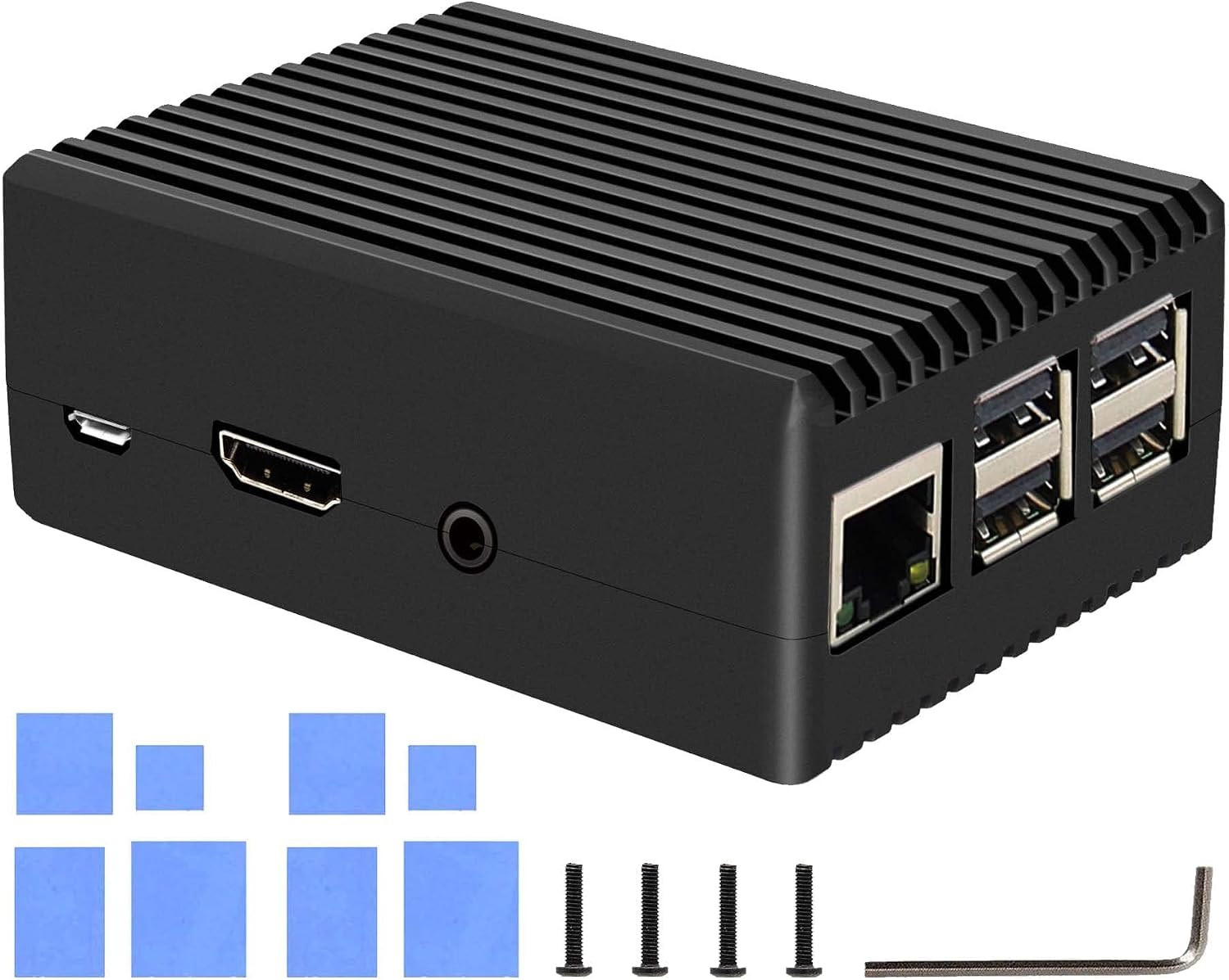 P252 Heavy-Duty Aluminum Alloy Metal Case for Raspberry Pi 3B+/3B