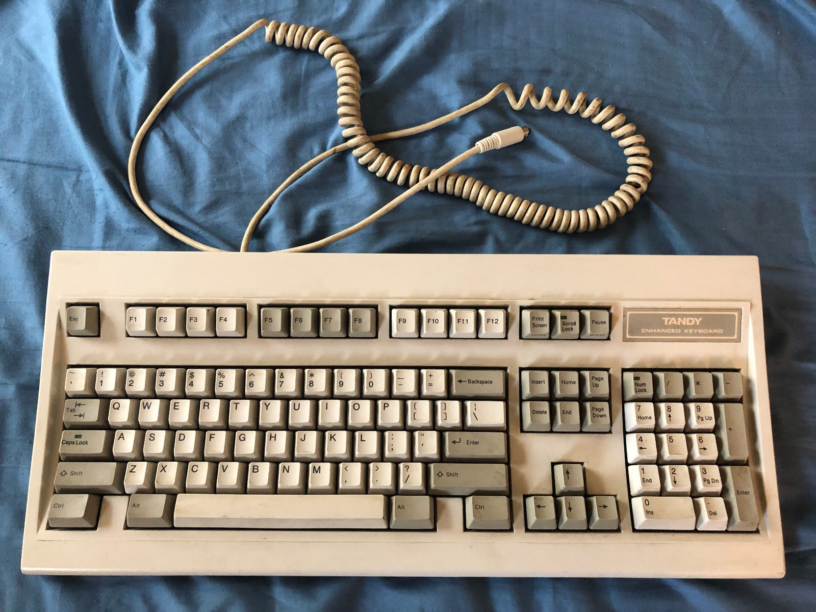 Vintage Tandy Enhanced Mechanical Computer Keyboard Tested Works *RISER MISSING*