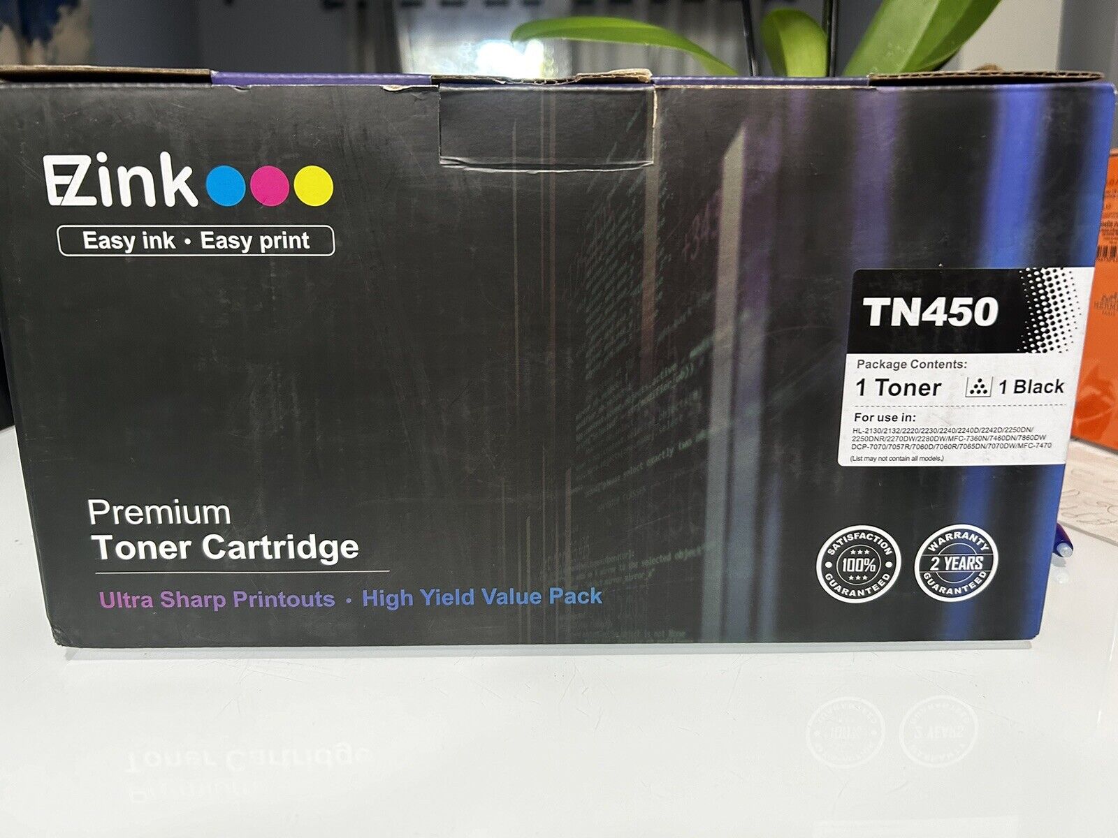 EZink 1- Pack Black Toner Cartridges TN450 For Brother NEW
