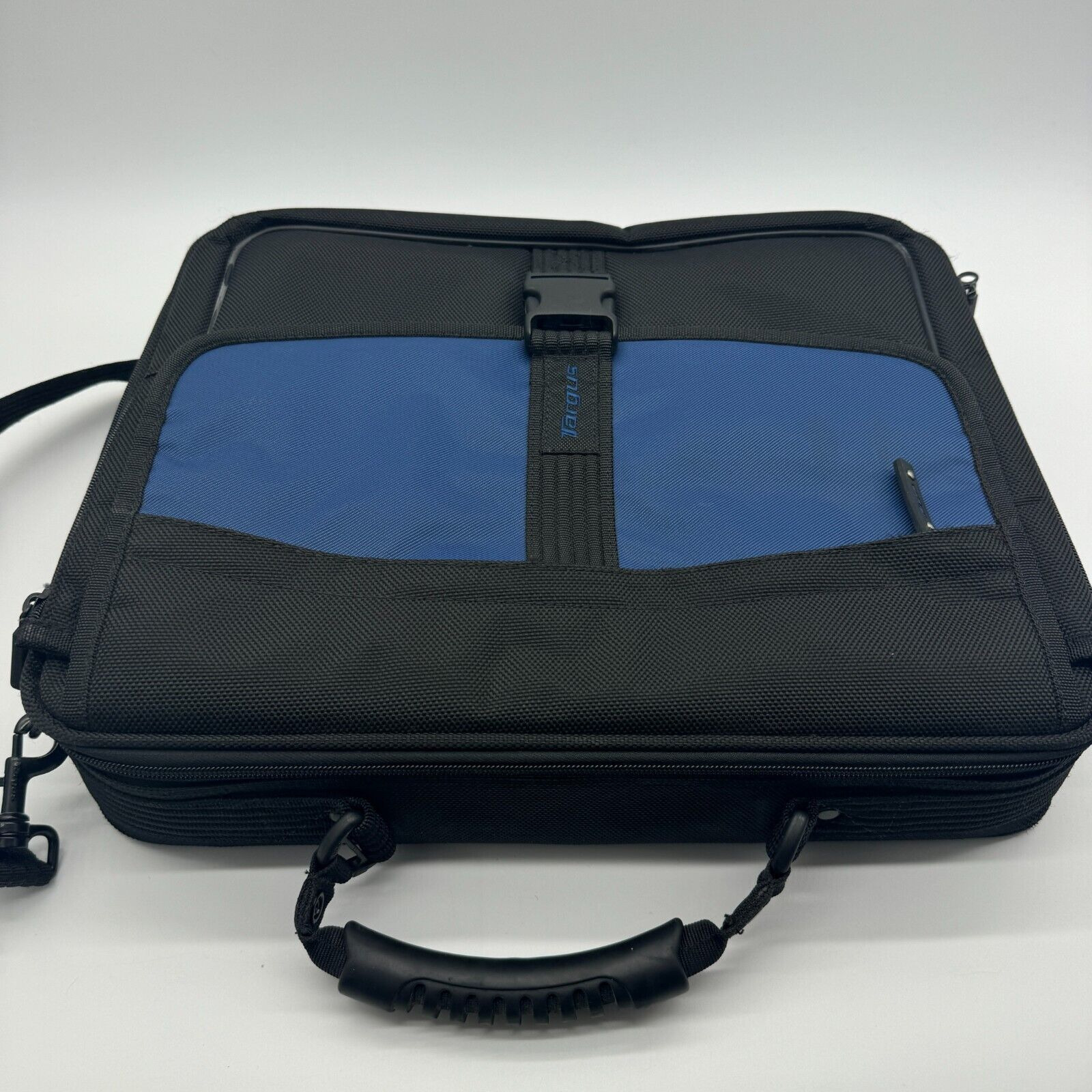 Targus Laptop Computer Briefcase Shoulder Strap Messenger Bag Black Blue 15x14