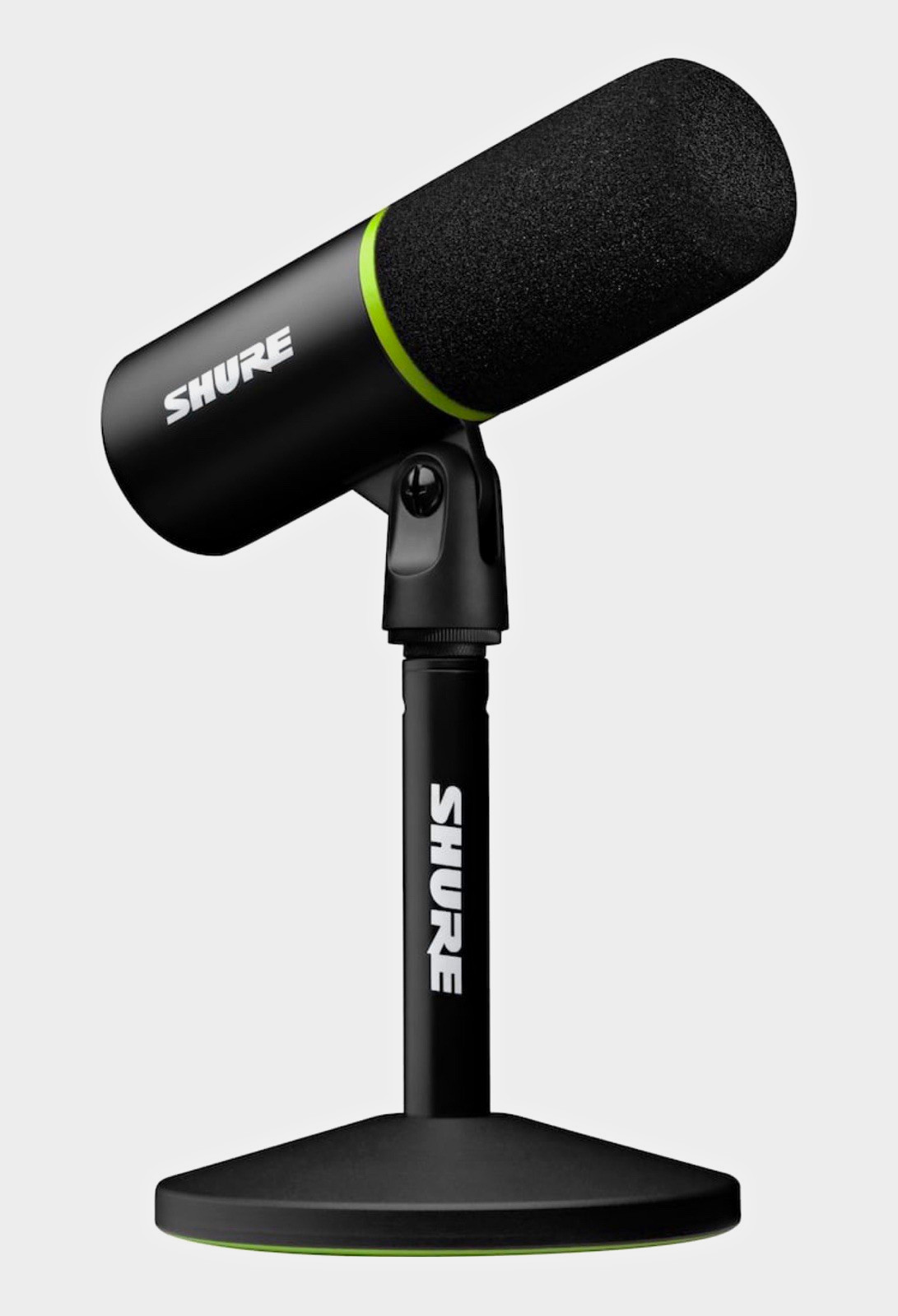 Shure MV6 USB Dynamic Gaming Microphone w/ Desk Stand, Mute Switch Black/Green
