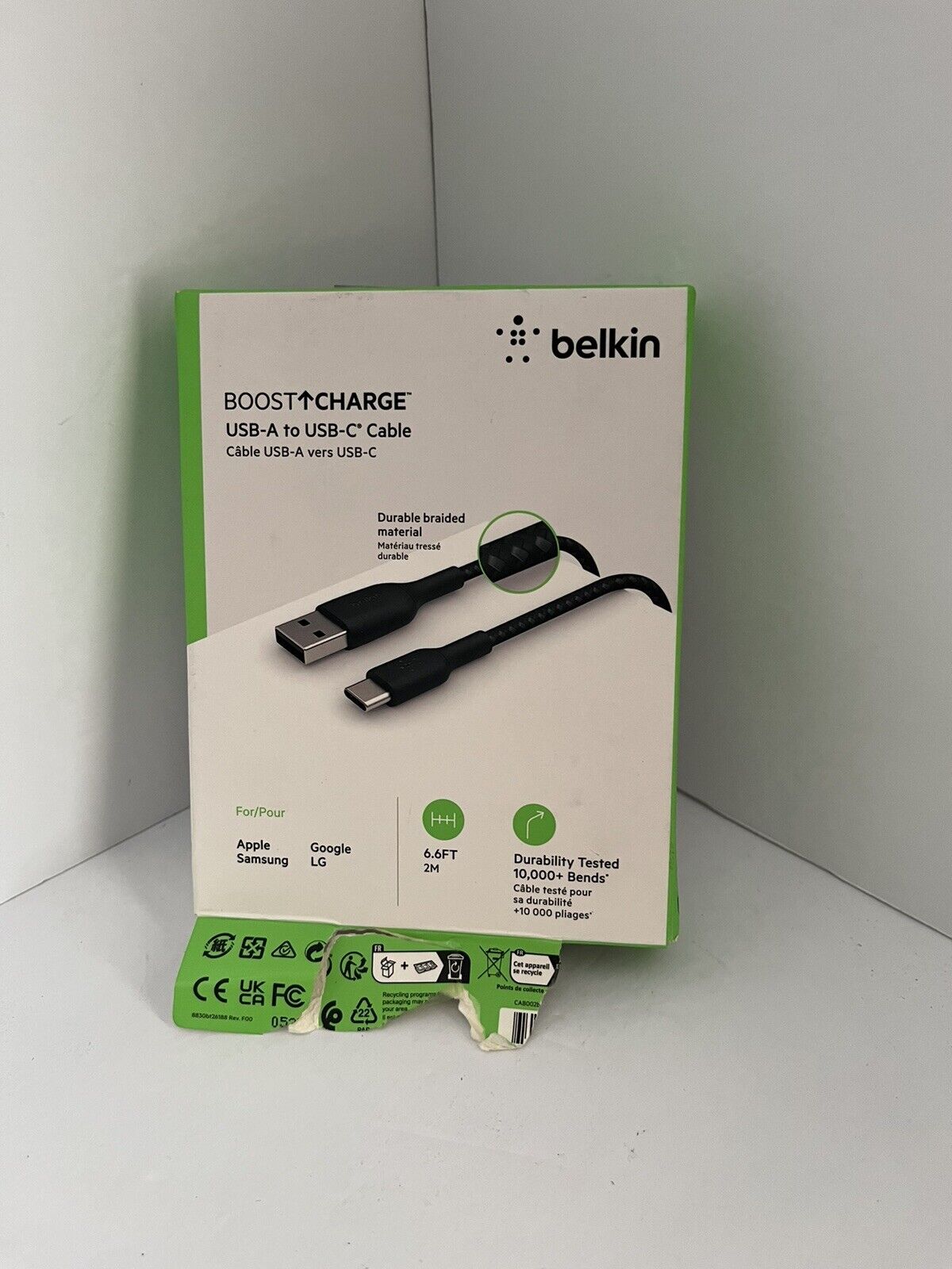 Belkin Braided USB-C Cable (Boost Charge USB-A to USB Cable To USB Type-C Cable
