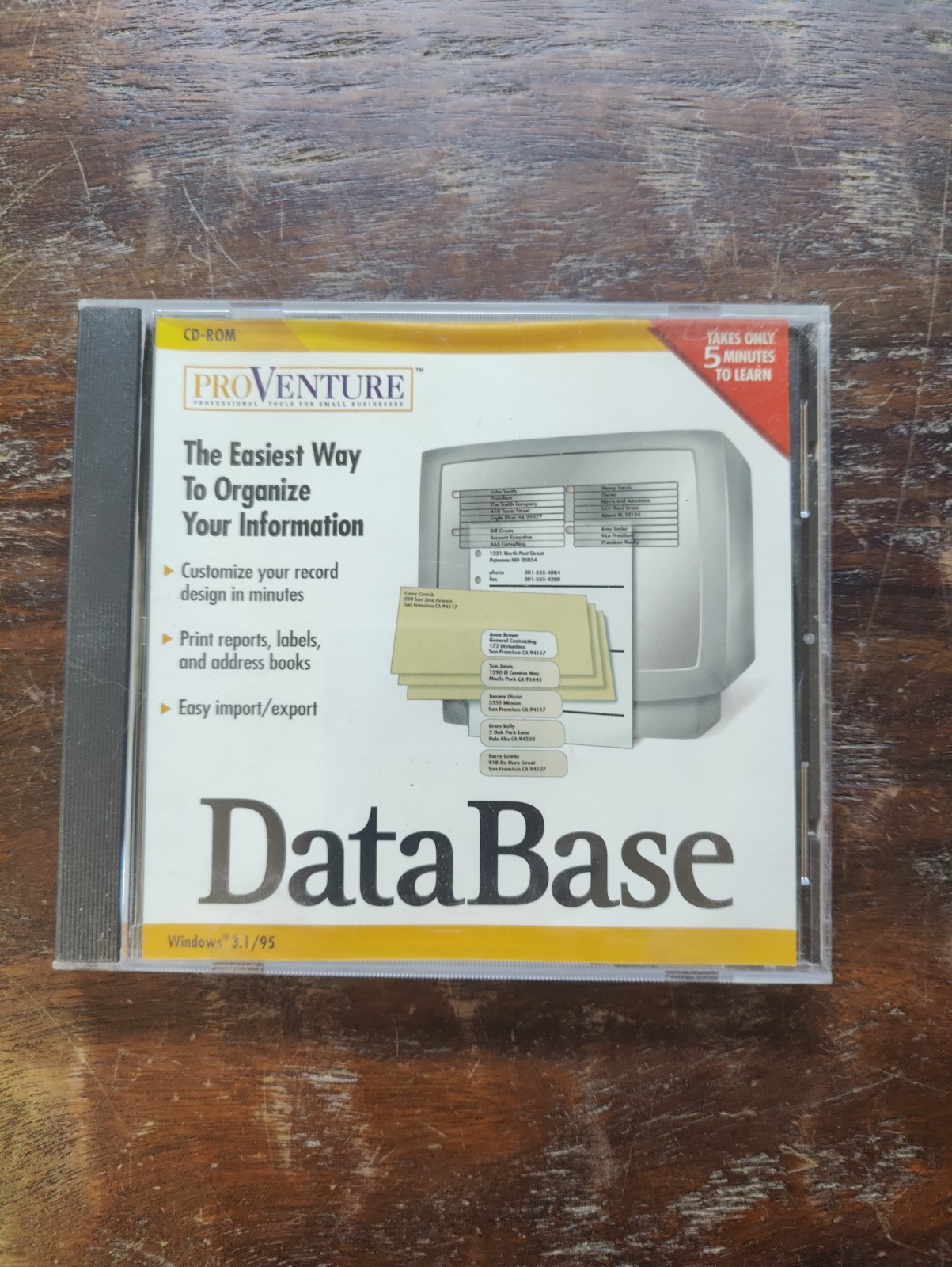 Pro Venture DATA BASE CD-ROM for Windows 3.1 and '95