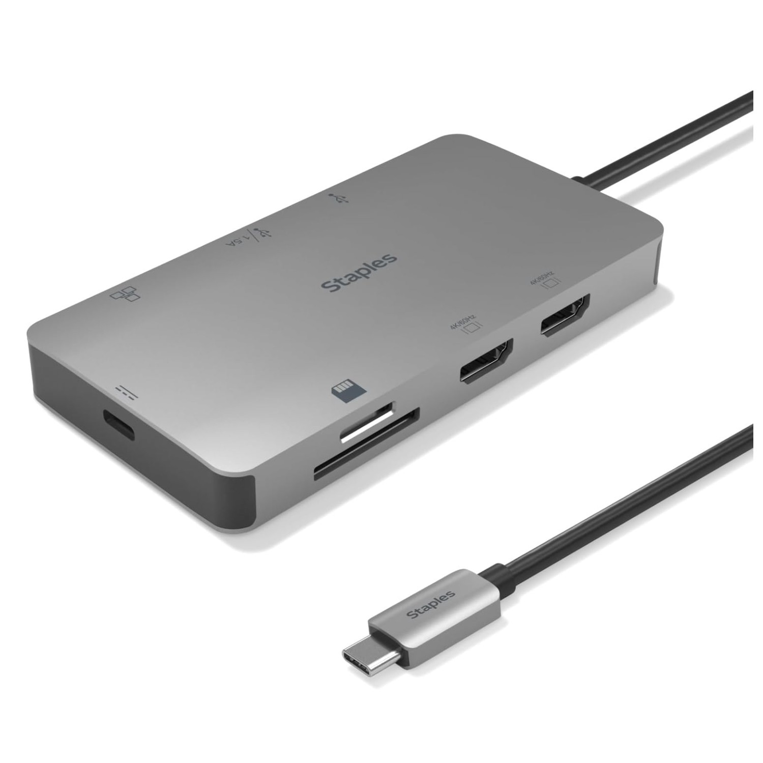 8-Port Hub, Gray, Multi-Port Expansion For Office Setup