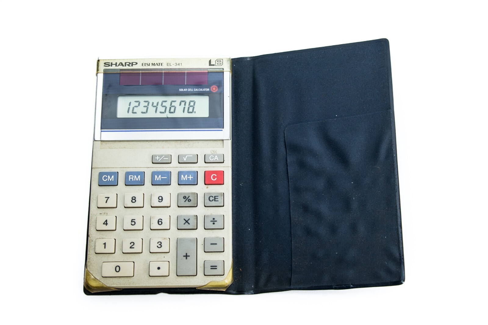 SHARP Elsi Mate EL-341 L8 Vintage Solar Calculator 1985