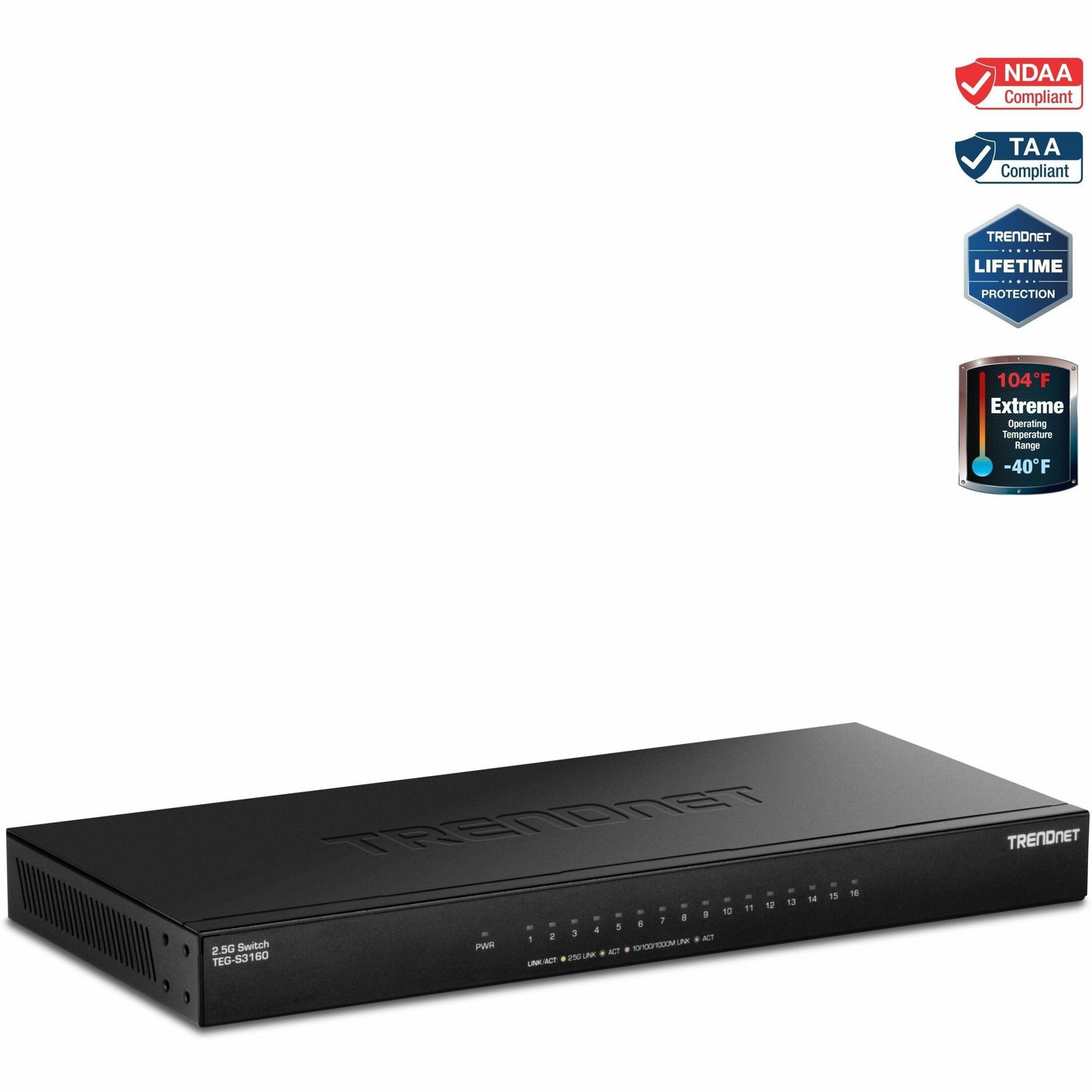 Trendnet TEGS3160 16-Port 2.5G Ethernet Switch Black