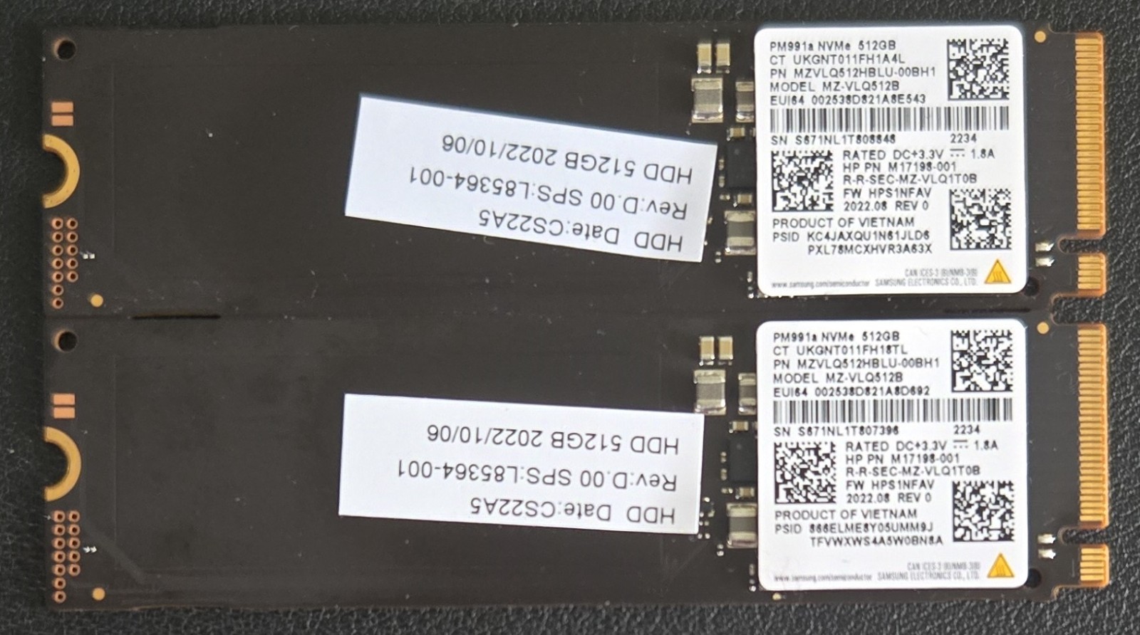 Lot | Genuine HP Samsung 512GB Sold state Drive NVMe PCIe SSD MZVLQ512HBLU-00BH1