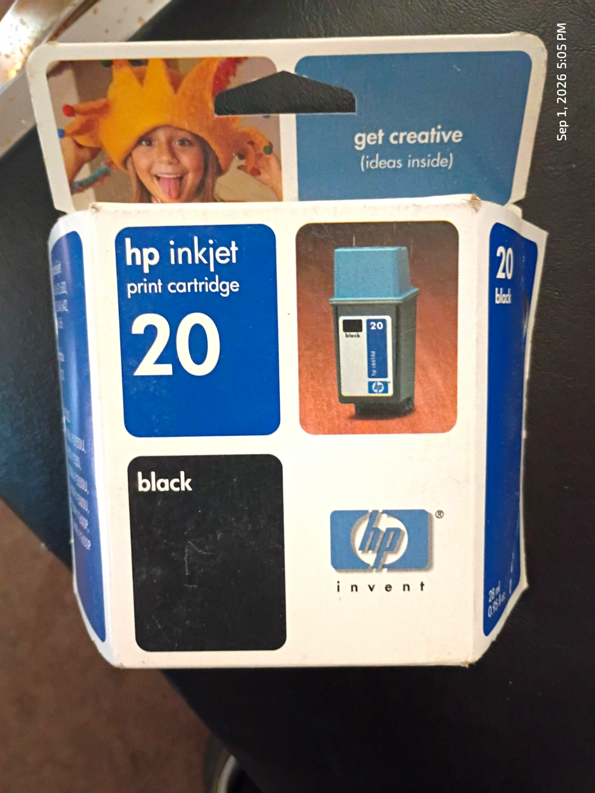 HP 20 Black Inkjet Genuine/Original Ink Cartridge C6614D for HP Printers