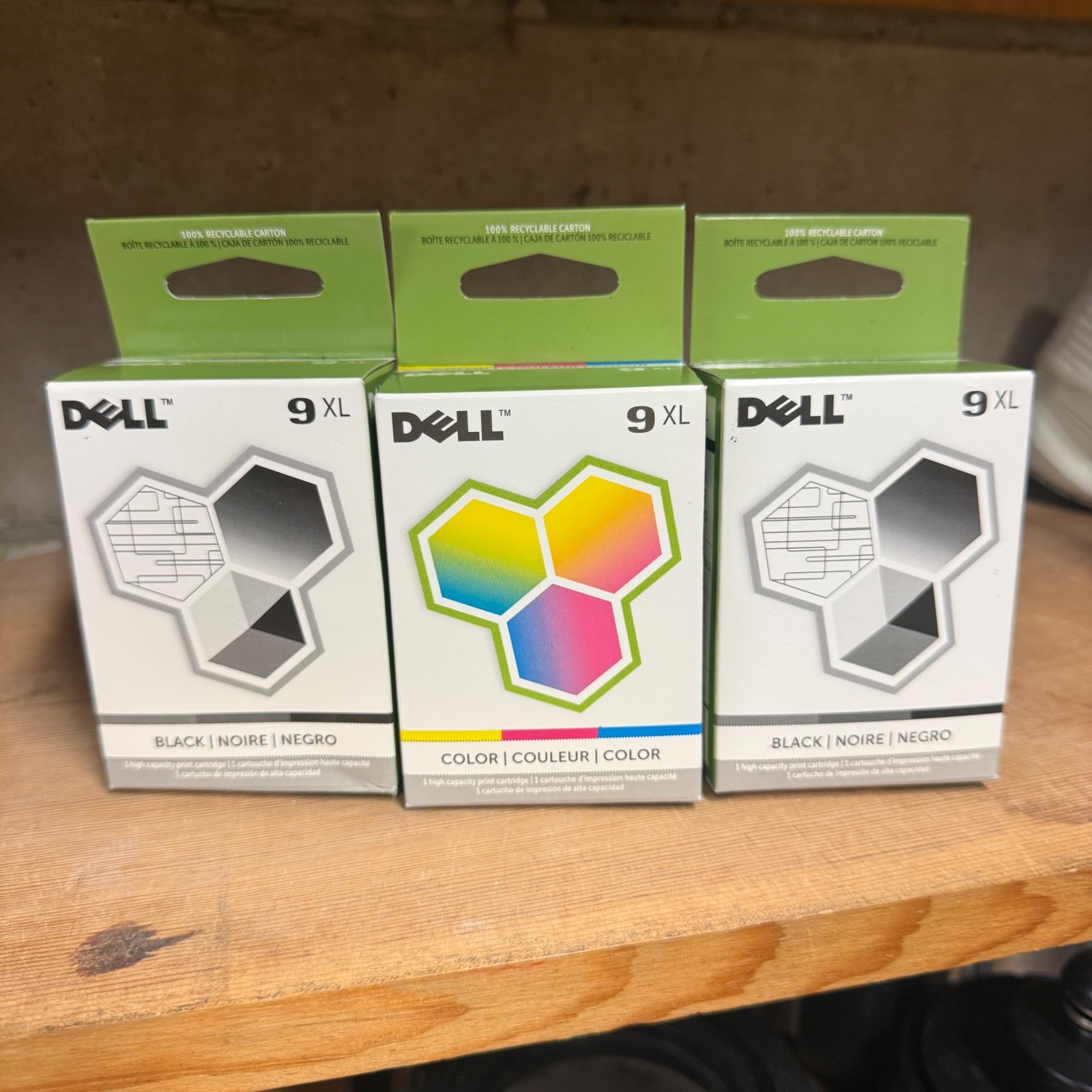 Dell Series 9 XL Ink Cartridges 3 Pack Black Color New High Yield Sealed