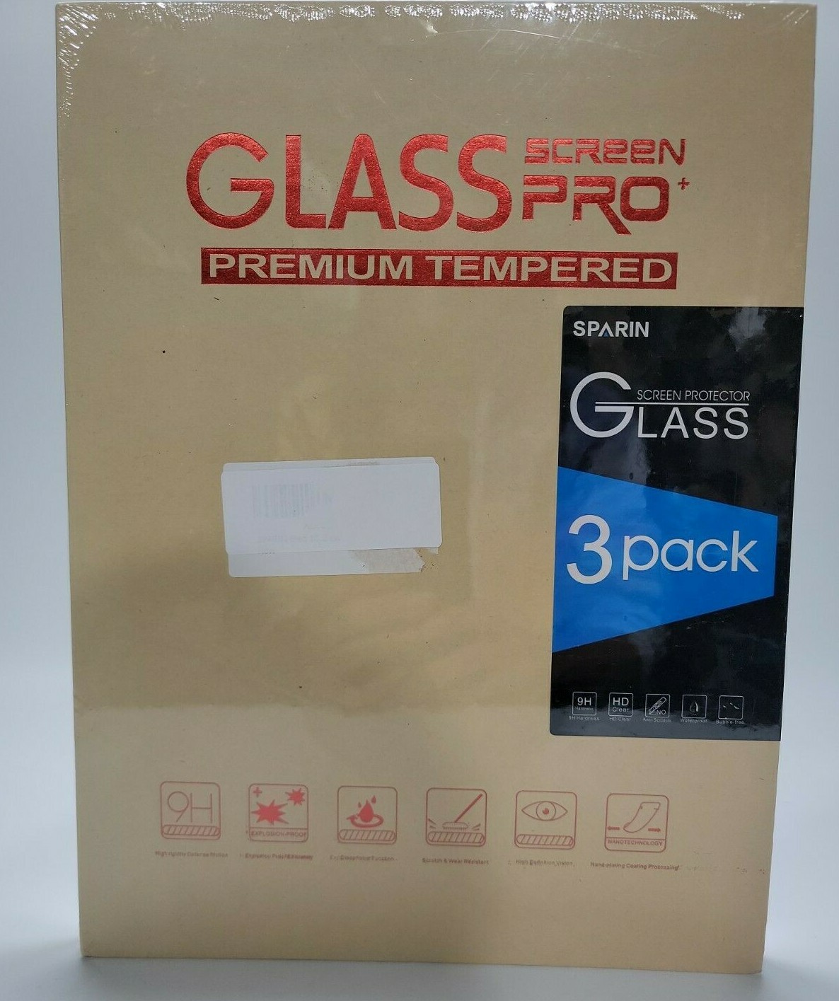 iPad Tempered Glass Screen Pro + For iPad 10.2, 3 pack. New