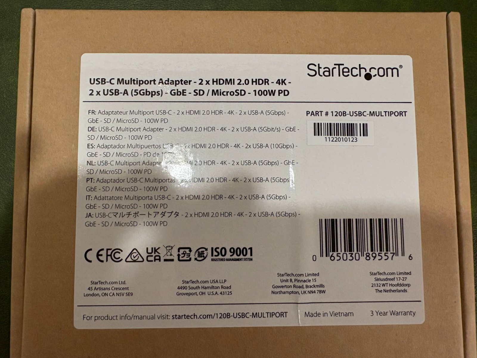 StarTech 120B-USBC-Multiport USB C Multiport Adapter