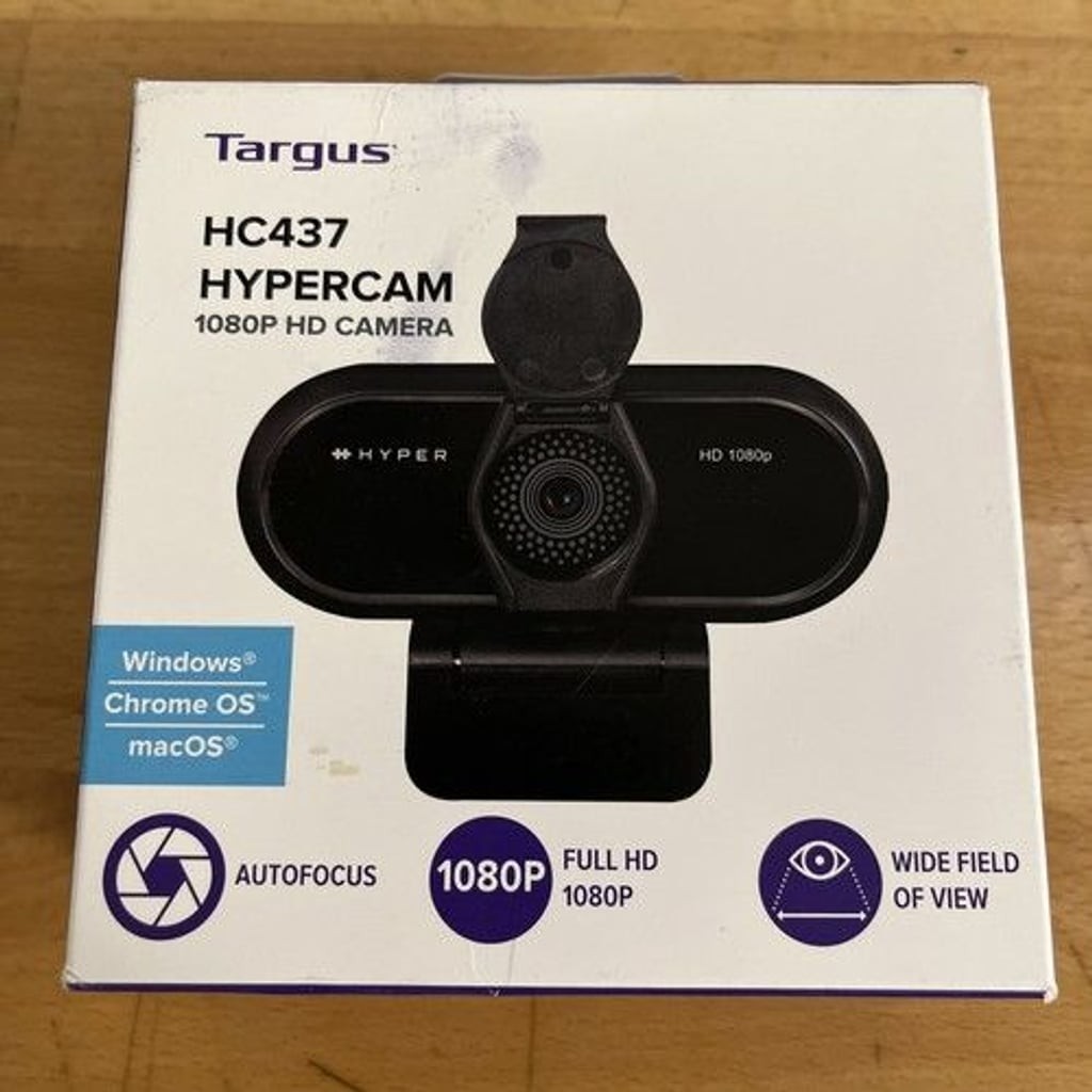 Targus HyperCam 1080p HD Webcam HC437 AVC041 with Privacy Cover