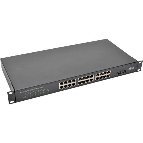 Tripp Lite 24-Port Gigabit Ethernet Switch Rackmount Metal 1U, 2 Gigabit SFP