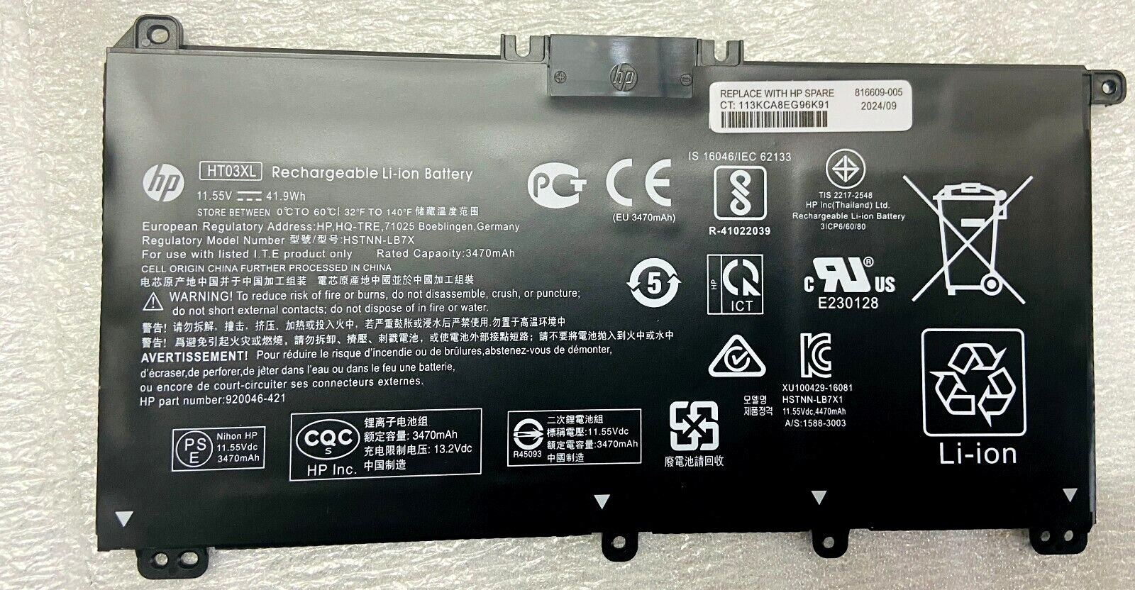 Genuine HT03XL HTO3XL L11119-855 Battery for 14M-DH0003DX 14M-DH1003DX 15T-DA000