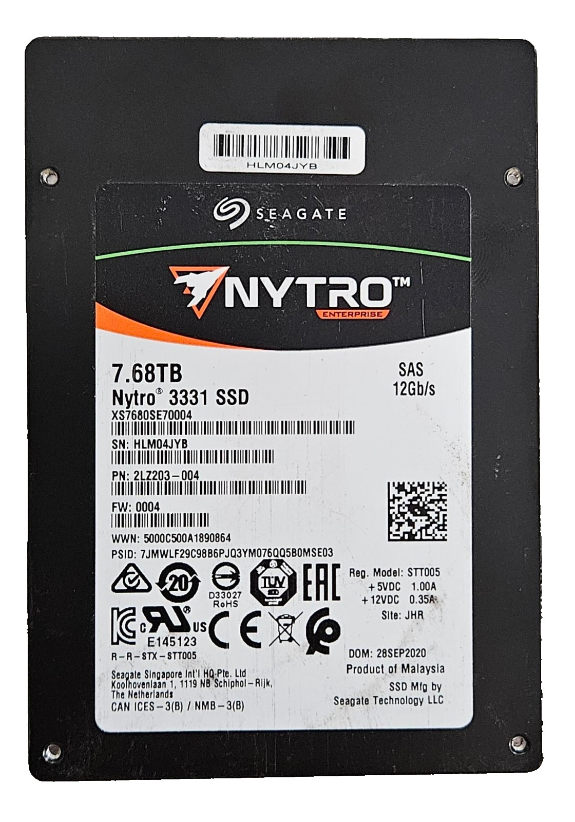 Seagate Nytro 3331 7.68TB 2.5" SAS-3 Internal Enterprise SSD