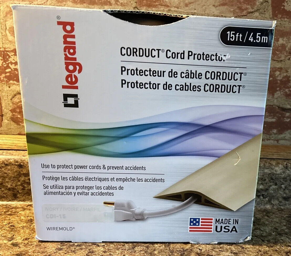 Legrand Corduct CDB-15 Floor Walk-Over Roll-Over Cord Protector Brown 15' ✅