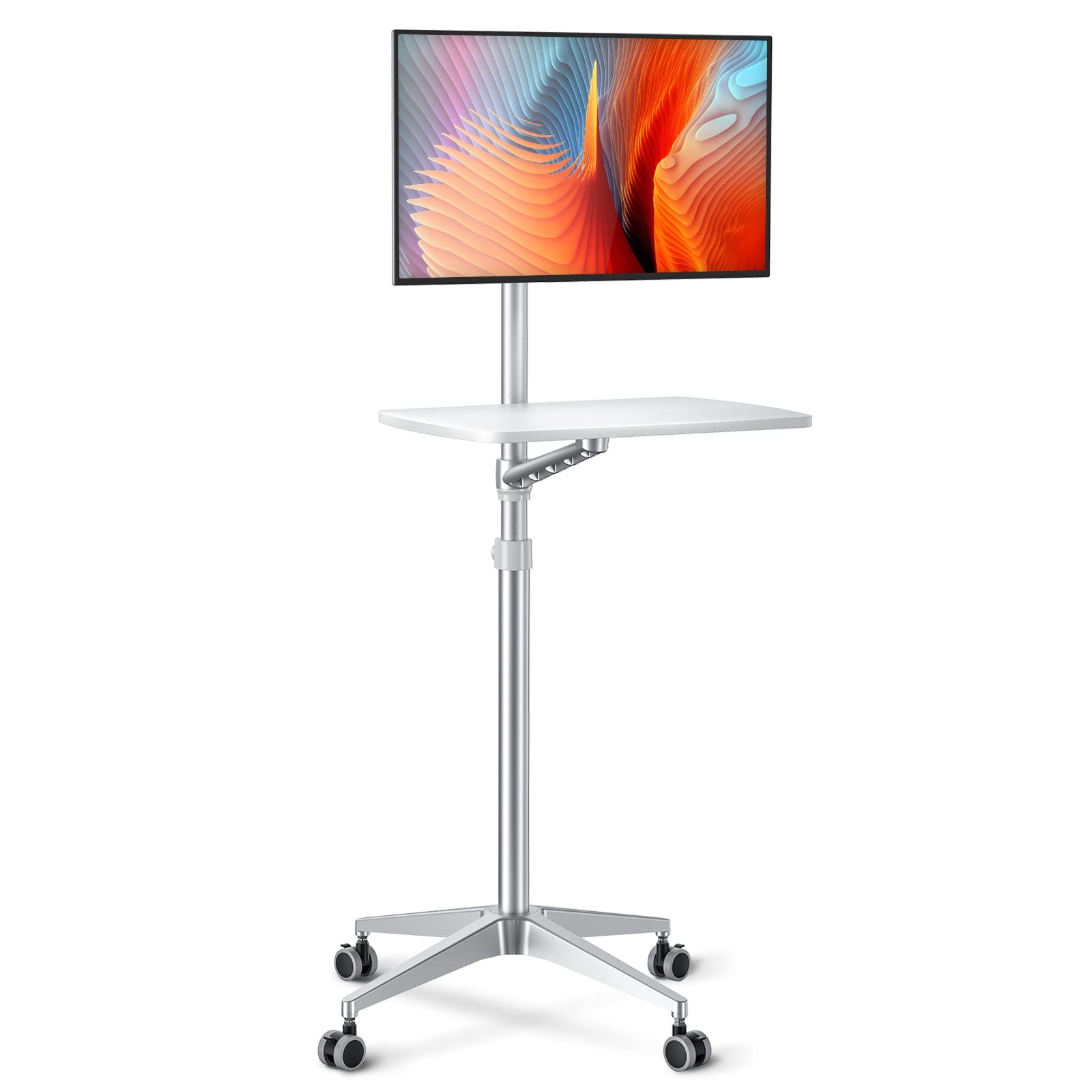 Mobile Desk,Mobile Workstation,Mulitiuse Rolling Laptop Floor Stand,34"-48.6"...