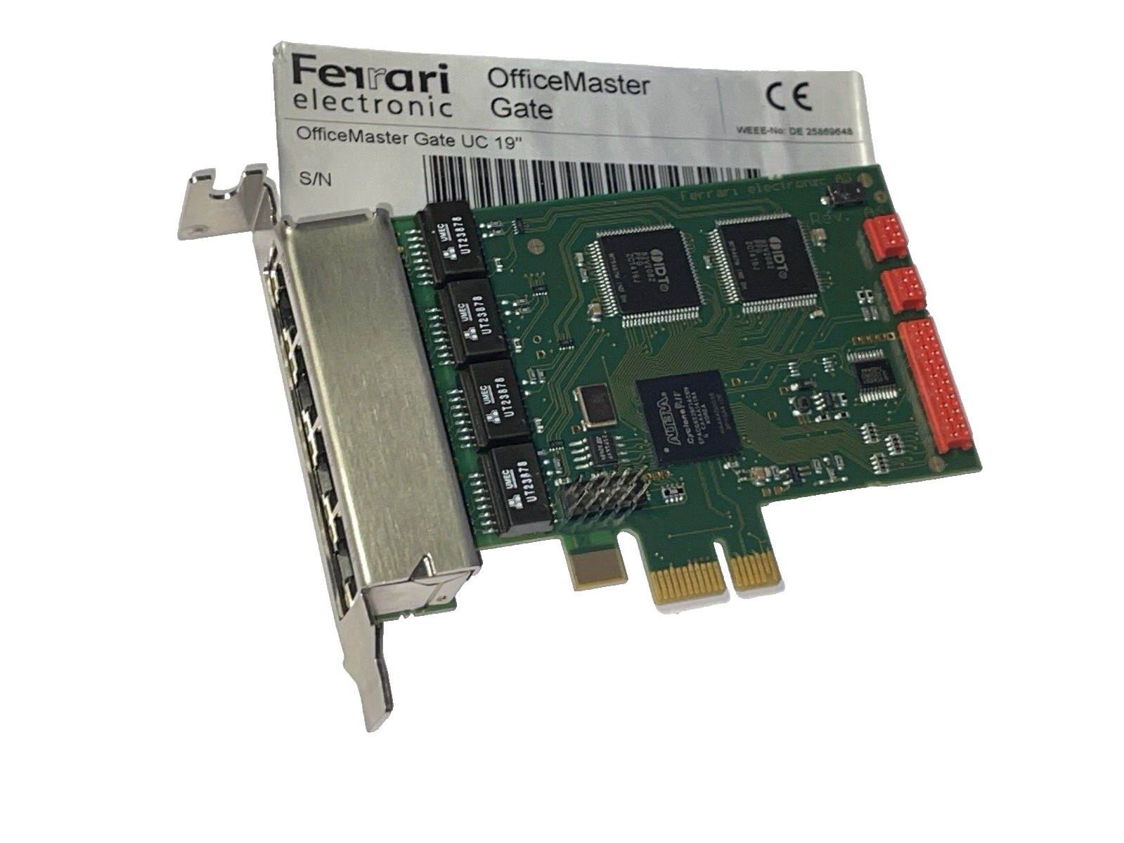 Ferrari OfficeMaster Gate QuadE1 PCIe ISDN PRI Card 4x E1 Fax VoIP Tested