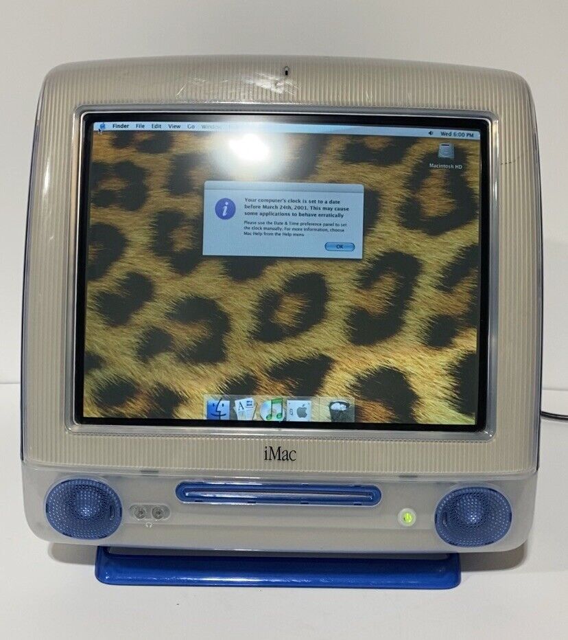 Vintage 2000 Apple iMac G3 M5521 Blue  All In One Computer Tested Works