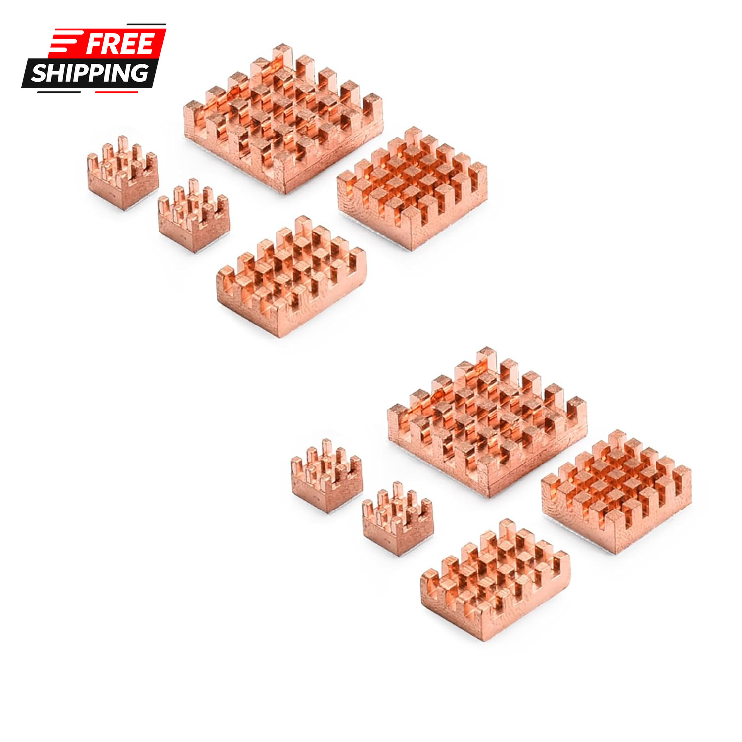 10 PCS Copper Heatsink Set for Raspberry Pi 5 CPU RAM Chip with Thermal Tape