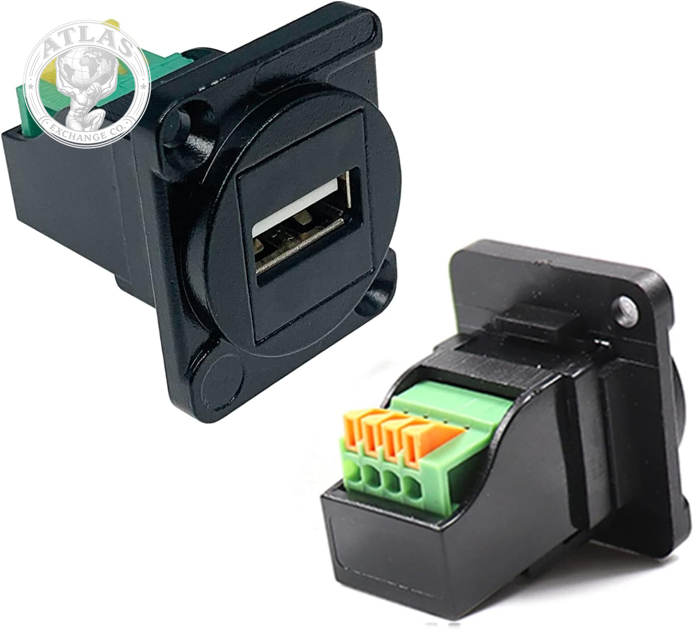 PENGLIN 2PCS USB2.0 Panel Mount Terminal Connector,Usb 2.0 Type a Female to 4 Pi