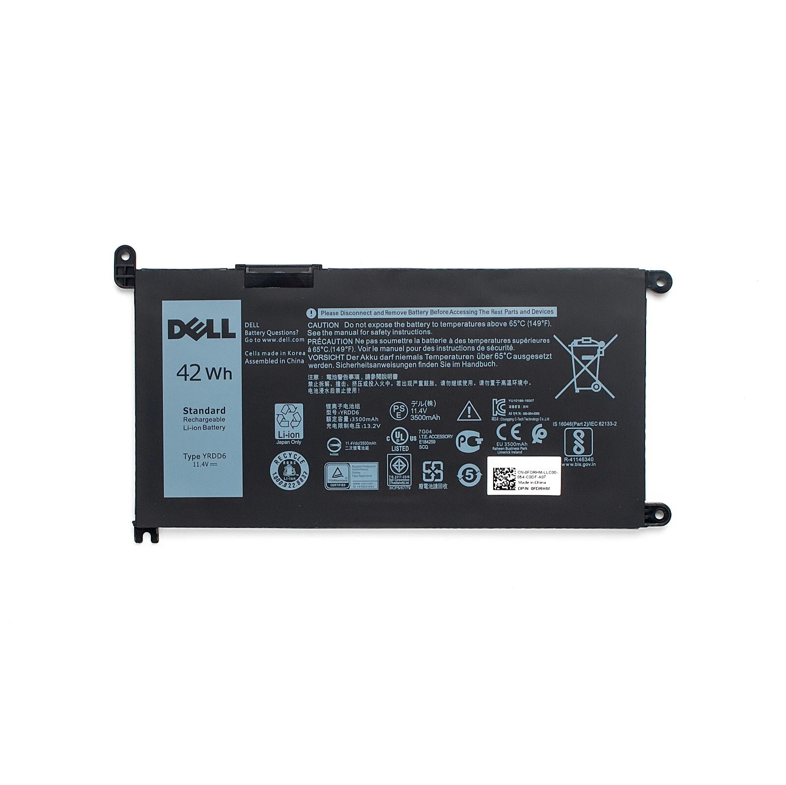 Genuine 42WH YRDD6 1VX1H Battery For Dell Inspiron 15 7000 7586 Vostro 3491 5481