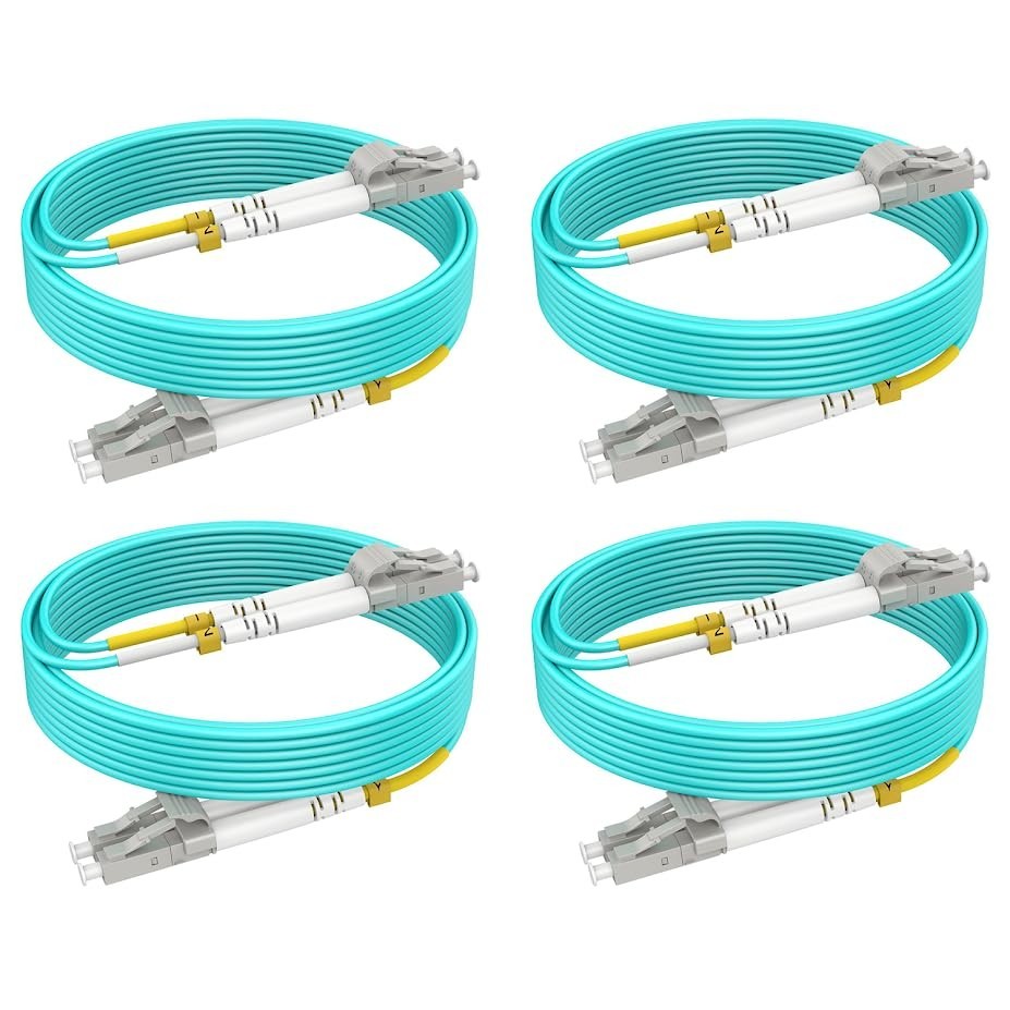4 PCS OM4 Multimode LC To LC Fiber Patch Cable 1m 3 FT Duplex 10G/40G/100G