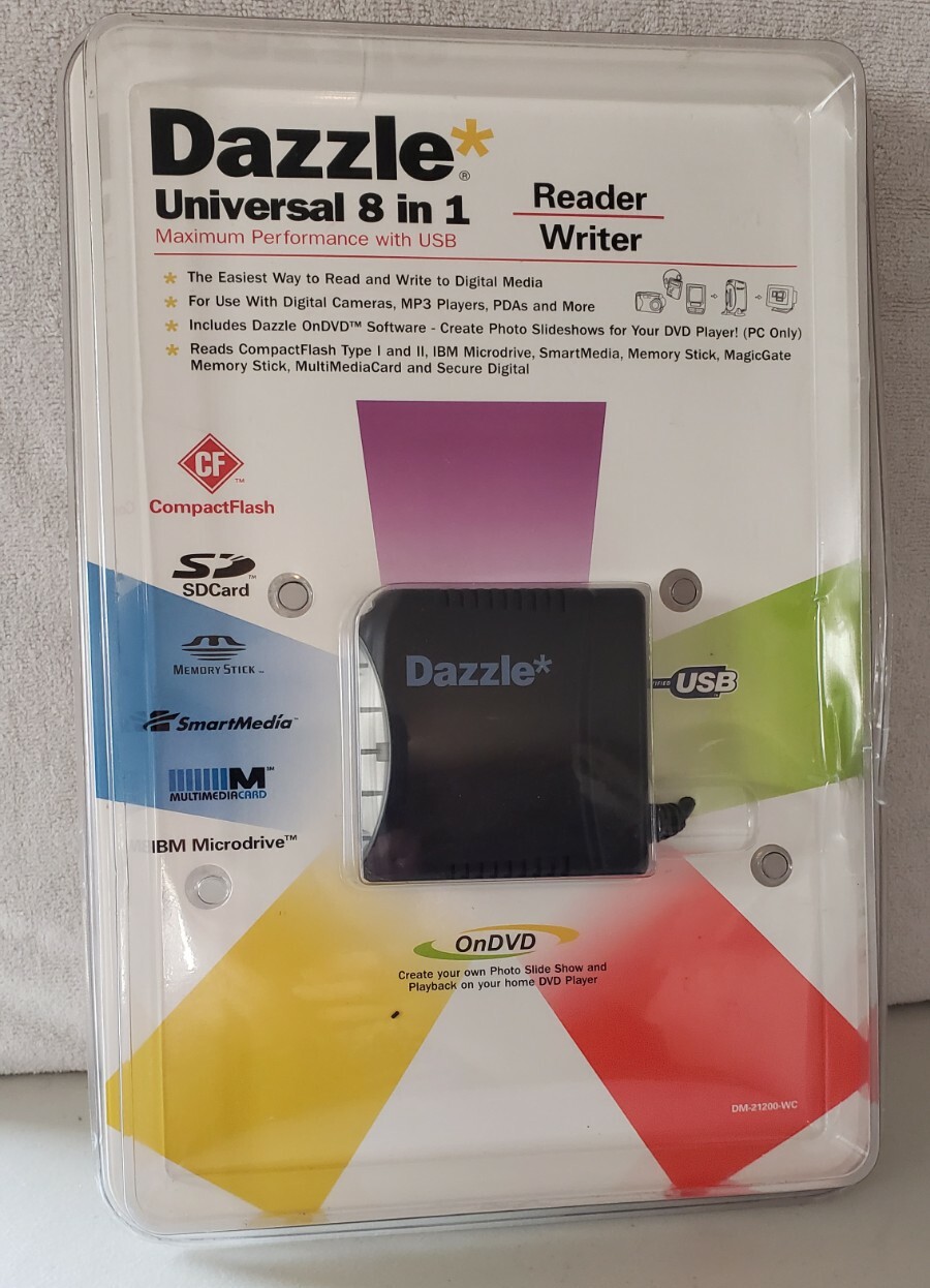 NEW Dazzle Universal Reader Writer: Model DM-21200-WC, 8 in 1 USB Multimedia