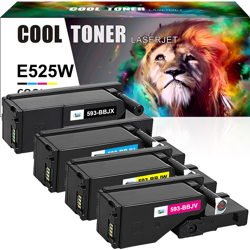 593-BBJX Toner Cartridge Compatible With Dell Color Laser E525W 525W Printer lot