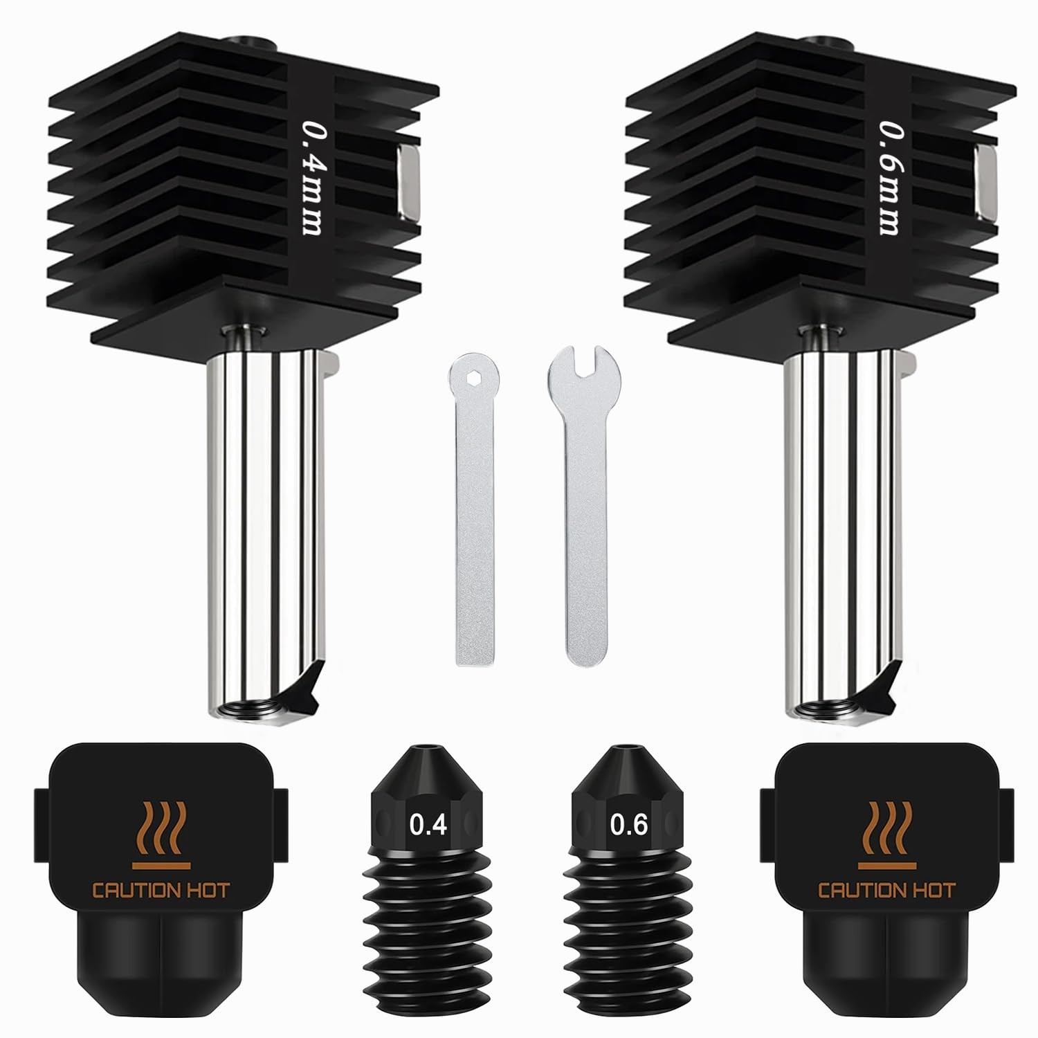 2PCS 0.4mm+0.6mm Hotend Kit for Bambu Lab A1/A1 Mini, 3D Printer 