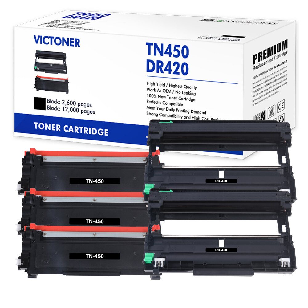 3PK TN450 2PK DR420 Toner Drum Compatible With Brother DCP-7065DN MFC-7860DW
