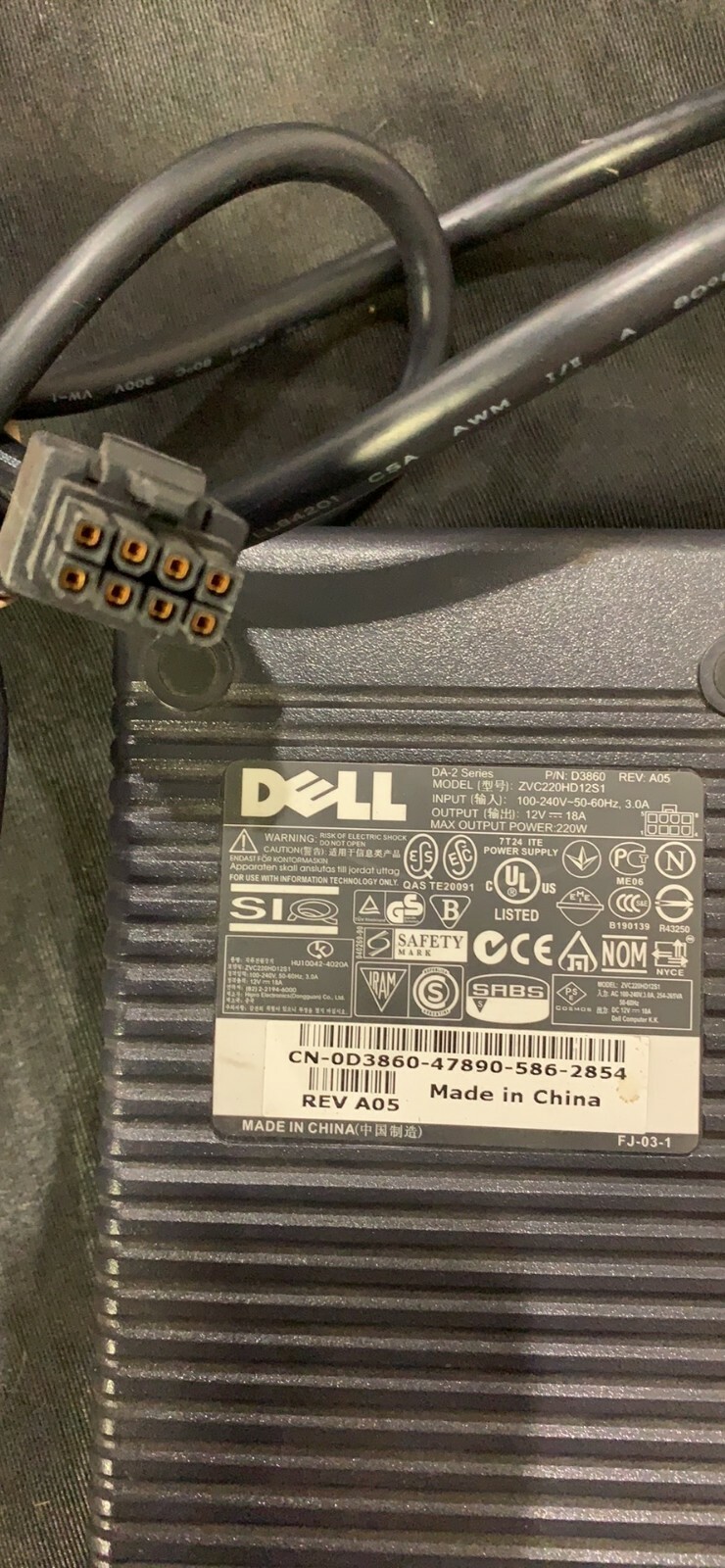 Original DELL D220P-01 12V 18A 220W Power P/N M8811 8 PIN Optiplex 745 755 760