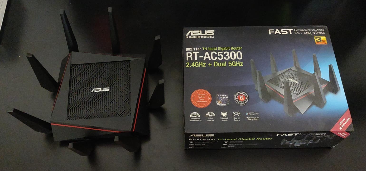ASUS RT-AC5300 Tri-Band Gigabit Router MU-MIMO + Merlin Firmware Latest Version